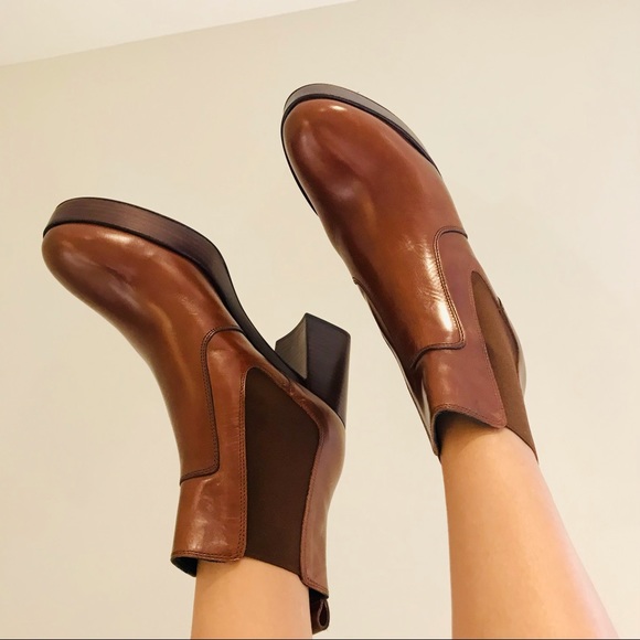 Pons Quintana Nepal Legno Brown leather platform ankle boots. Size 10. NWT - Picture 2 of 15